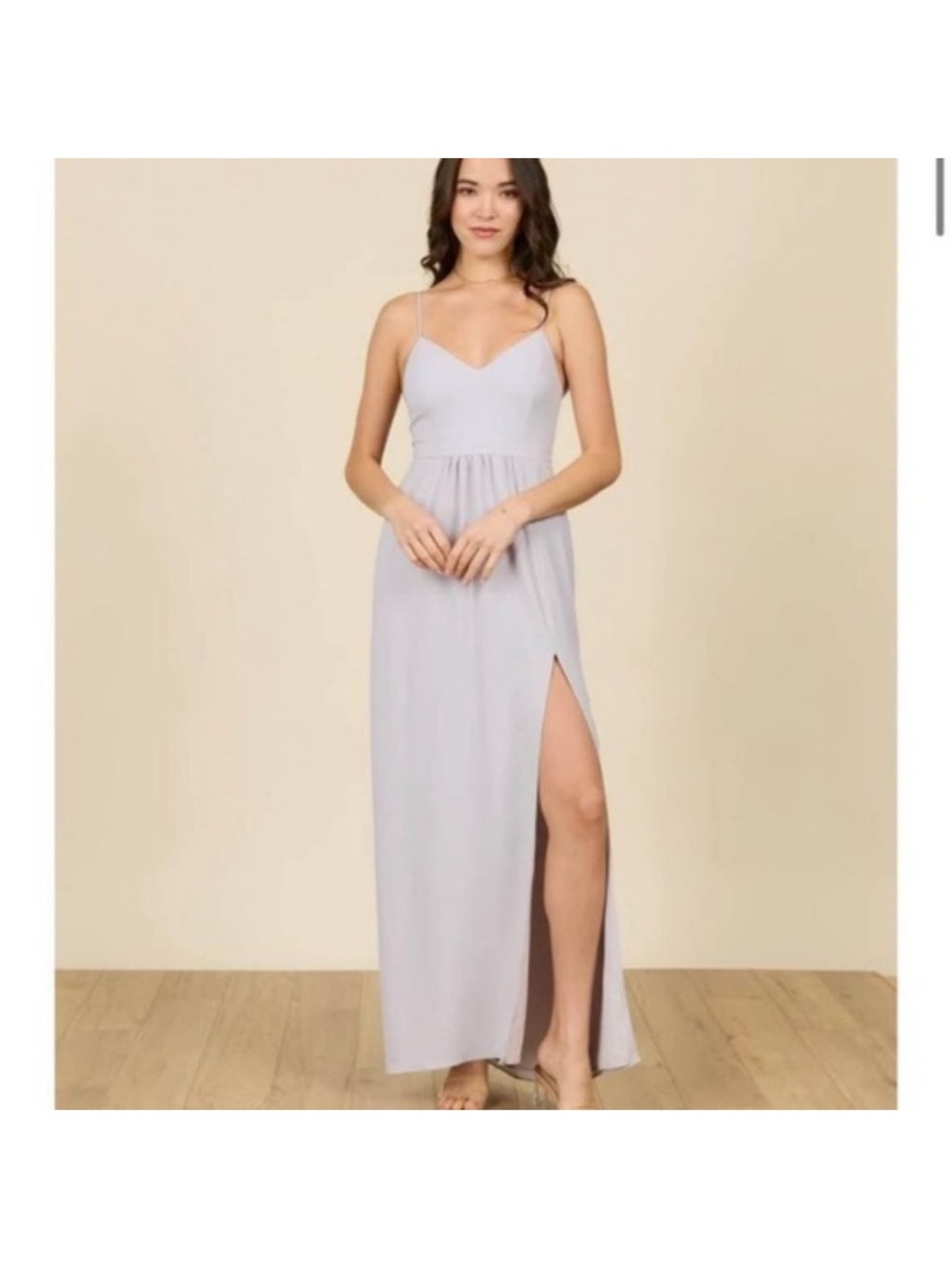 Park & Fifth Light Gray Strapless Bridesmaid Dress Large